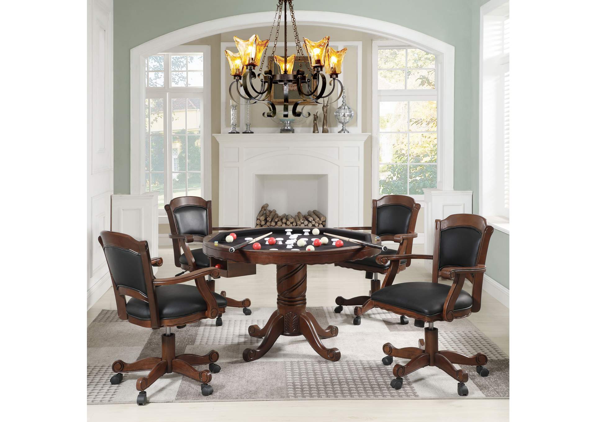 Turk 5-piece Game Table Set Tobacco and Black,Coaster Furniture