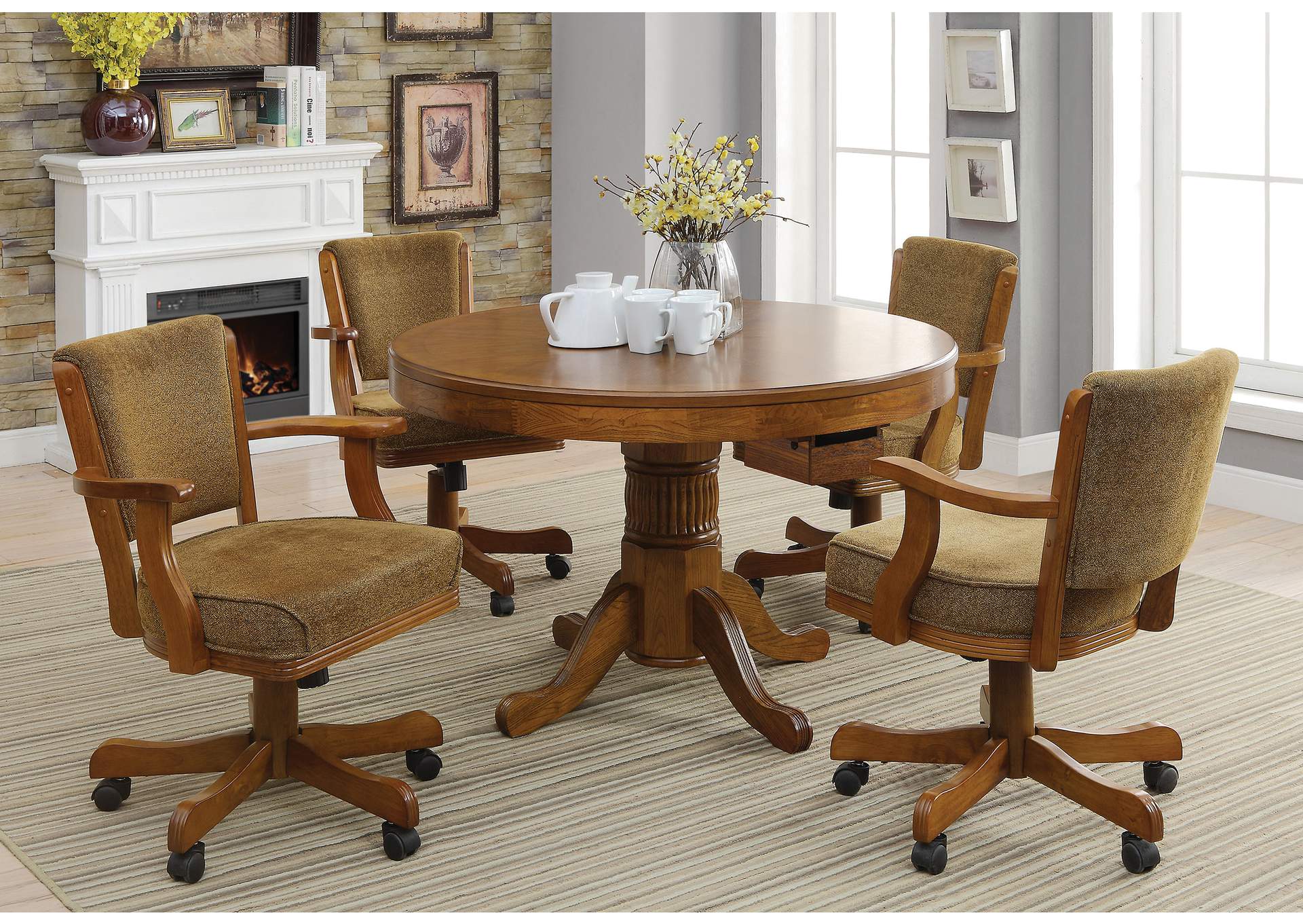 Mitchell 5-piece Game Table Set Amber and Brown,Coaster Furniture