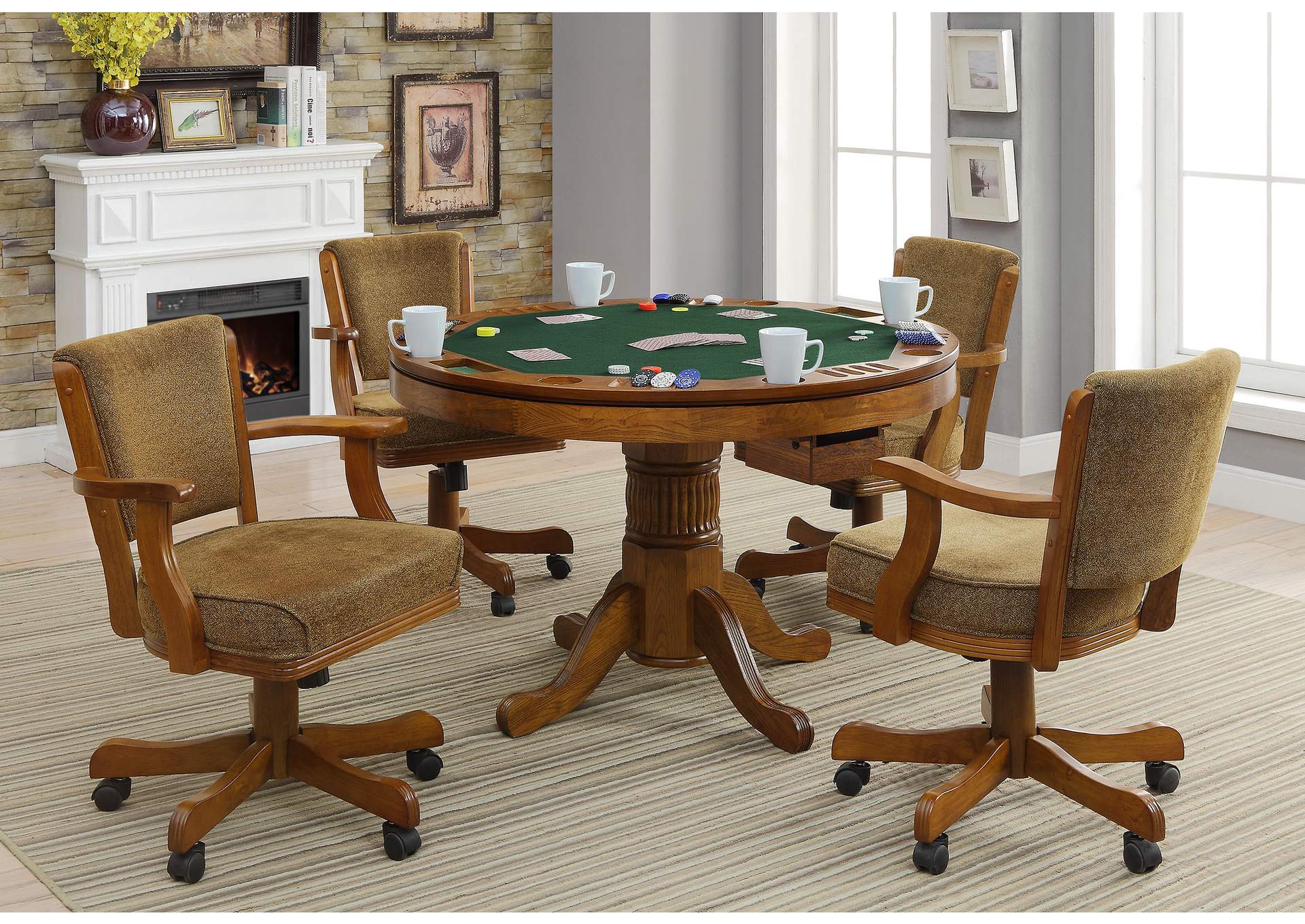 Mitchell 5-piece Game Table Set Amber and Brown,Coaster Furniture