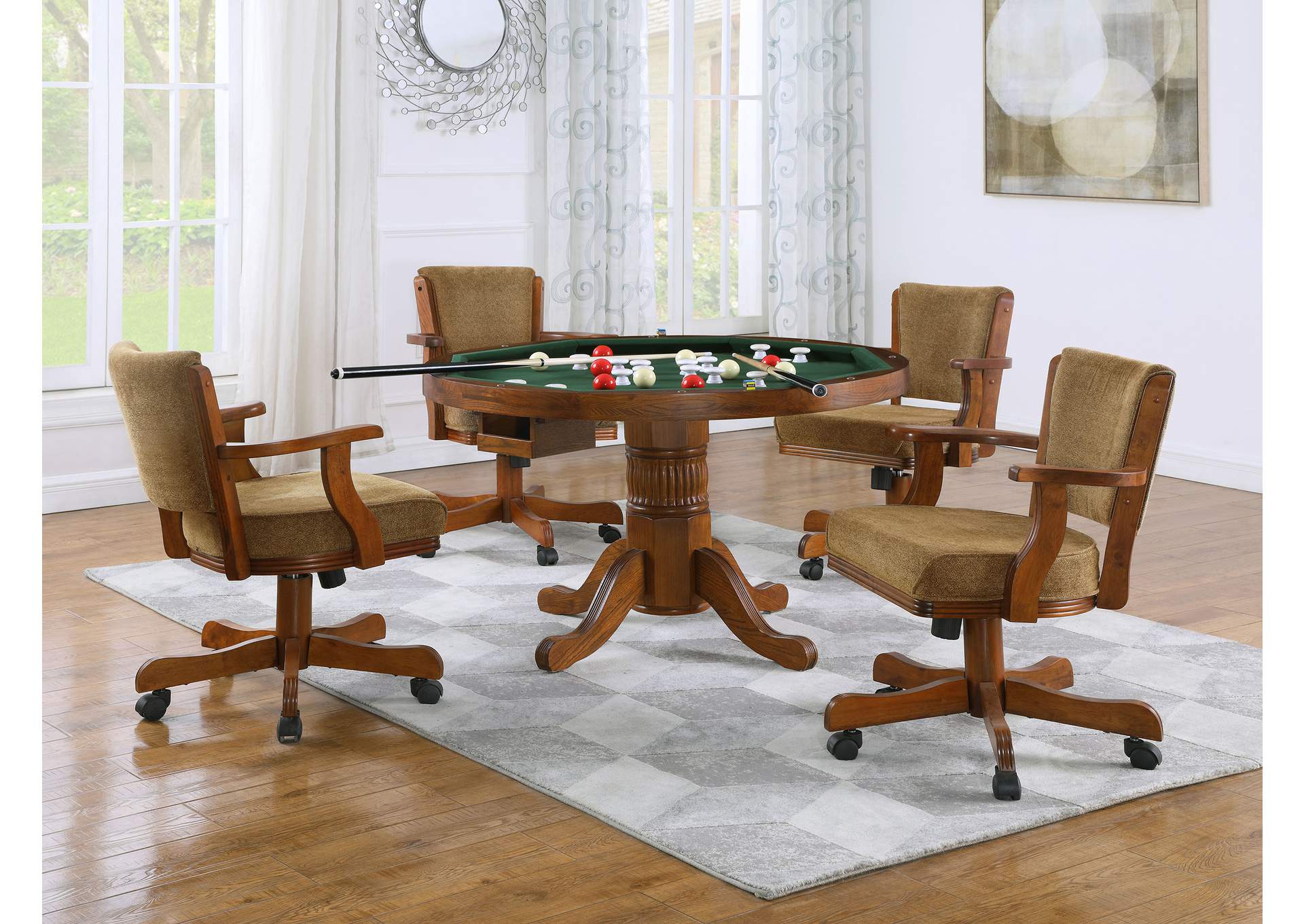 Mitchell 5-piece Game Table Set Amber and Brown,Coaster Furniture