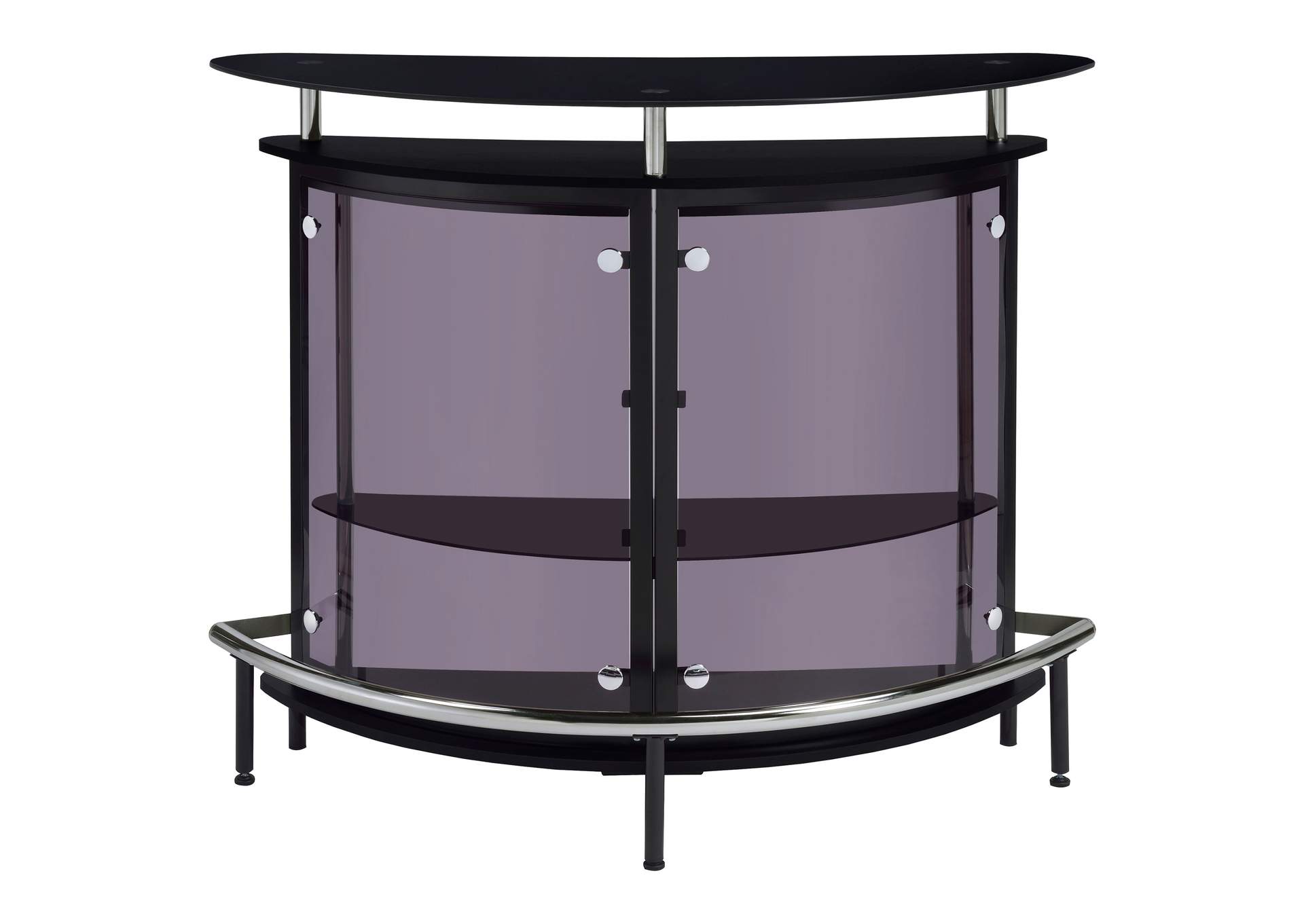 Amarillo 2-tier Bar Unit Black and Chrome,Coaster Furniture