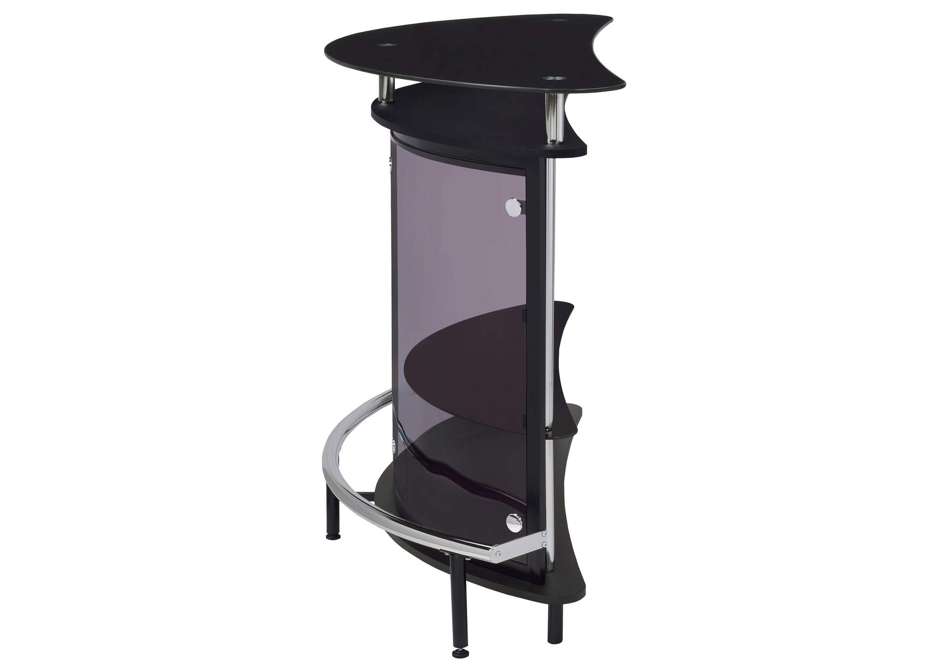 Amarillo 2-tier Bar Unit Black and Chrome,Coaster Furniture