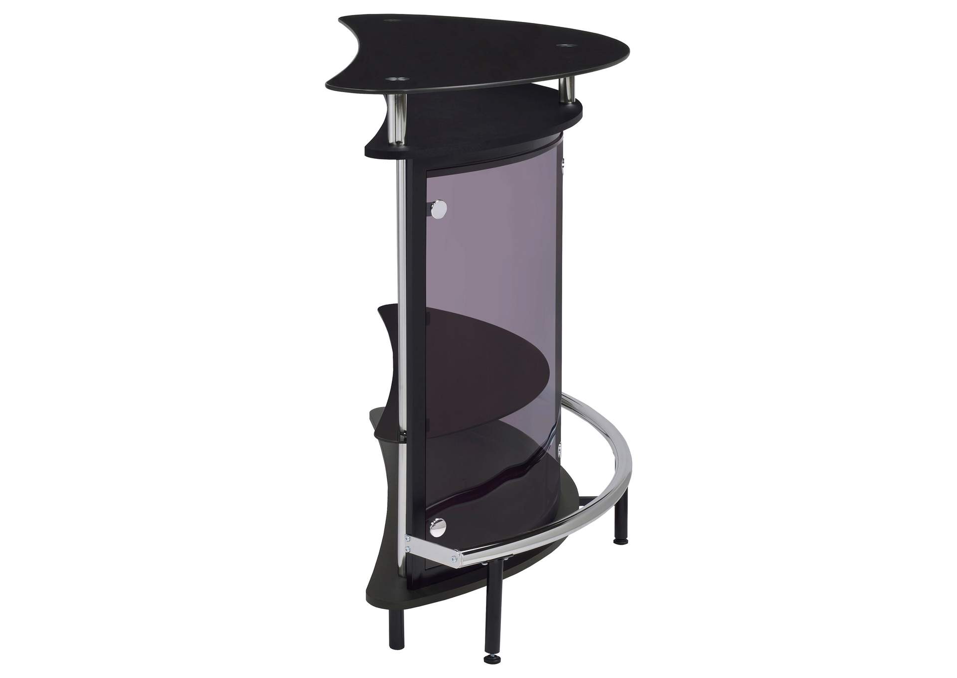 Amarillo 2-tier Bar Unit Black and Chrome,Coaster Furniture