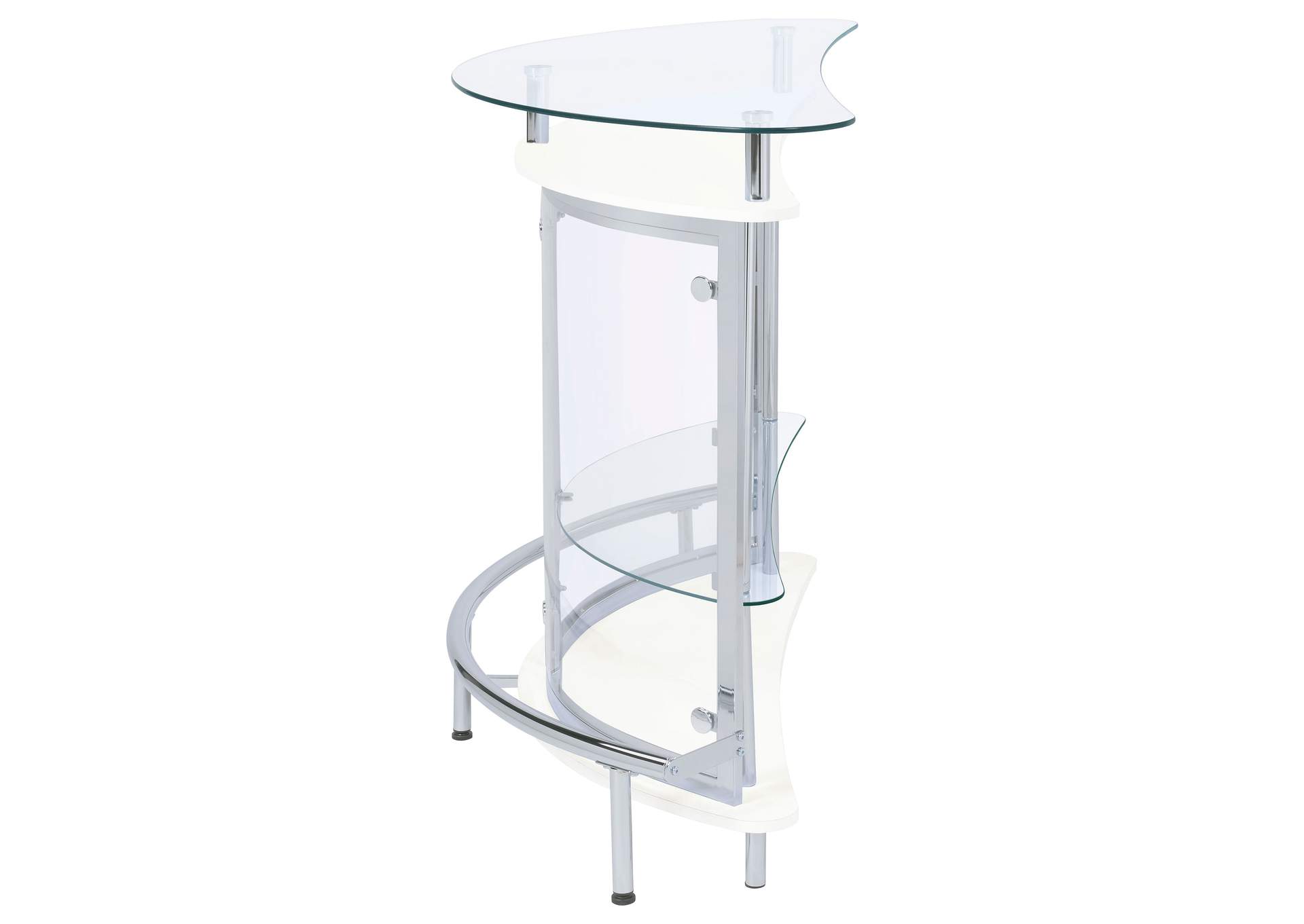 Amarillo 2-tier Bar Unit White and Chrome,Coaster Furniture