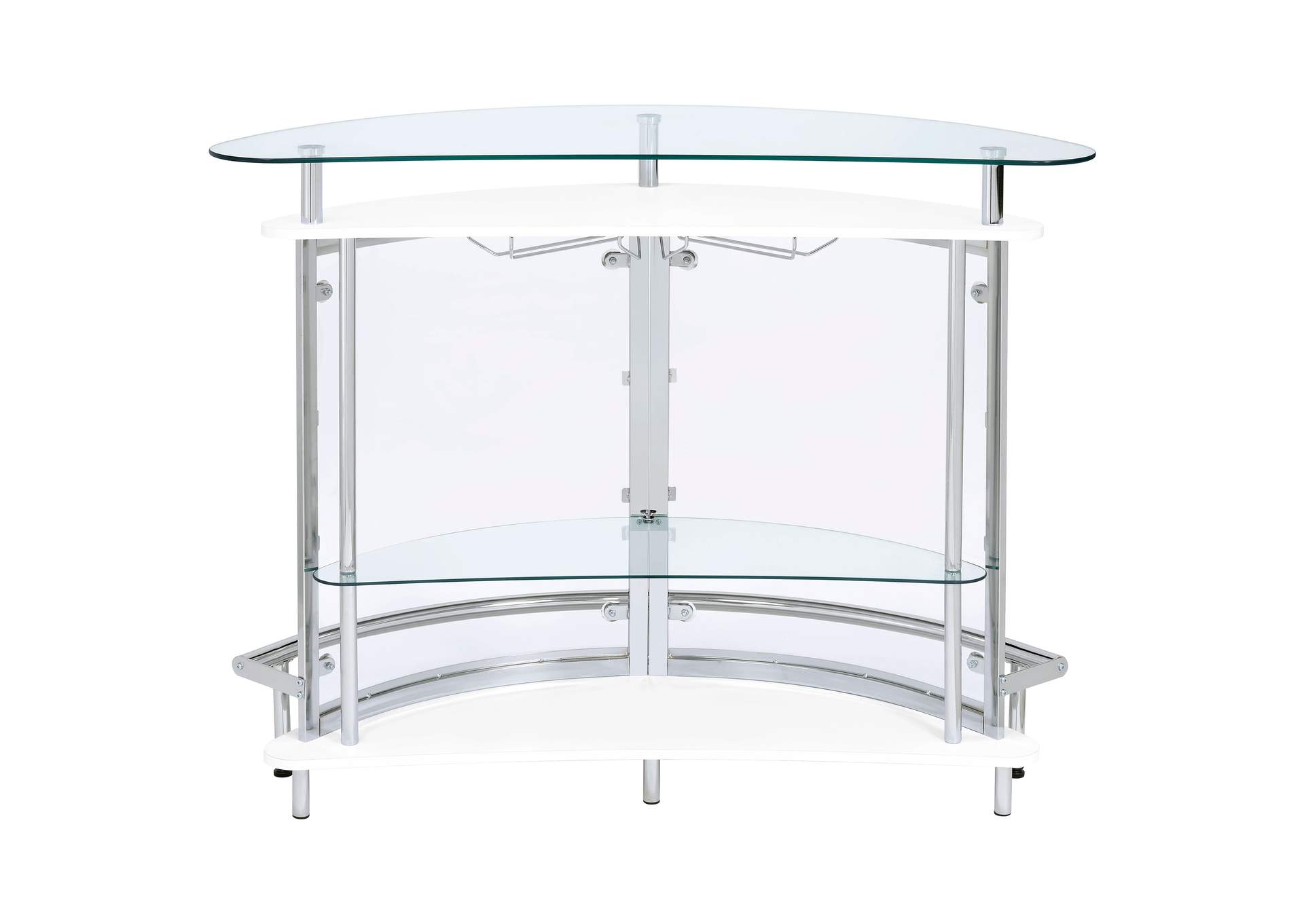 Amarillo 2-tier Bar Unit White and Chrome,Coaster Furniture