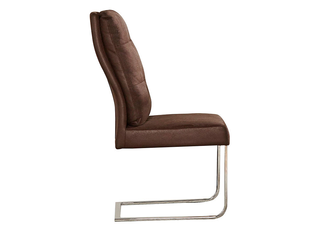 Brown Side Chair w/Chromed Legs,ABF Coaster Furniture