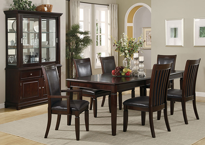 Ramona Walnut Dining Table w/ 4 Side Chairs,ABF Coaster Furniture