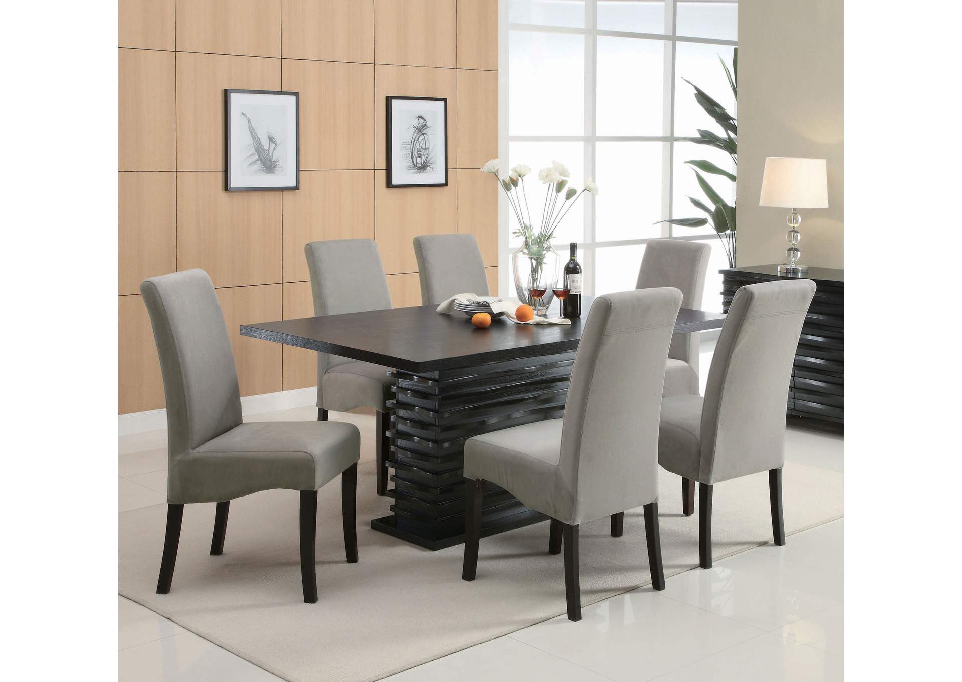 Stanton Rectangular Dining Set Black and Grey,Coaster Furniture