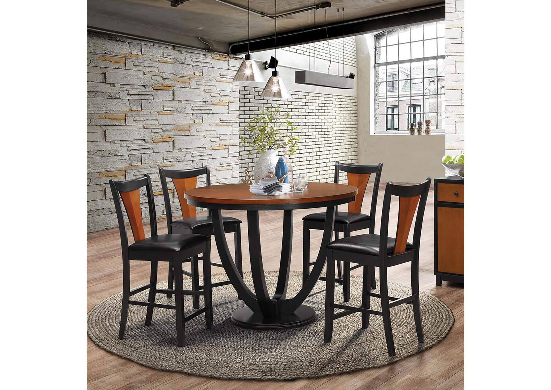 Boyer Black & Black / Cherry Barstool (Set of 2),ABF Coaster Furniture