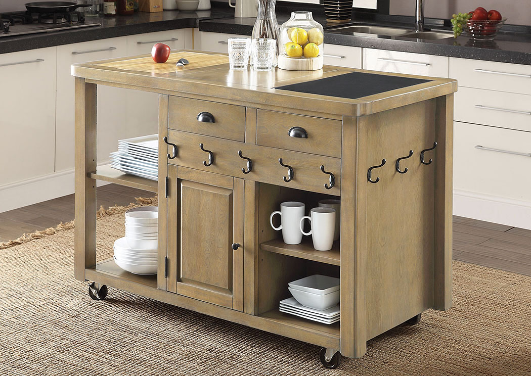 Weathered Natural Kitchen Island,ABF Coaster Furniture