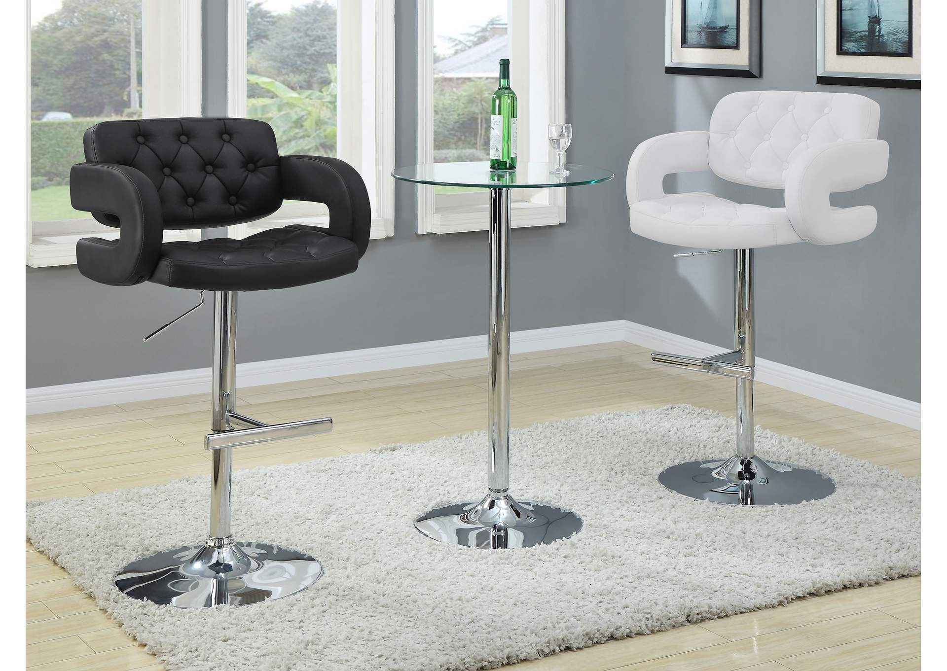 Brandi 29" Adjustable Height Bar Stool Black and Chrome,Coaster Furniture