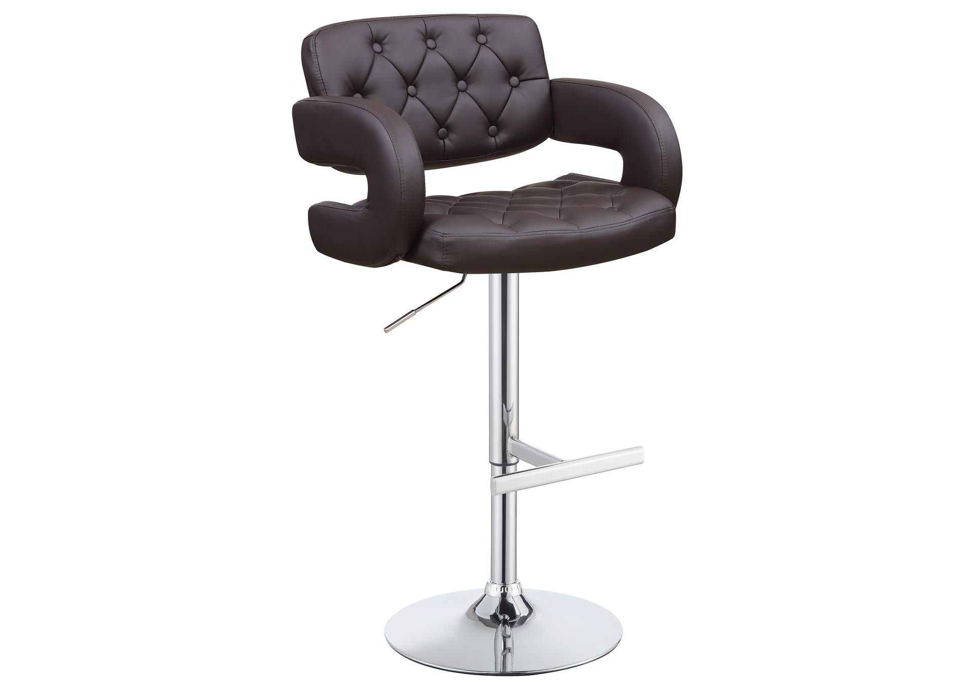 Brandi 29" Adjustable Height Bar Stool Chrome and Brown,Coaster Furniture