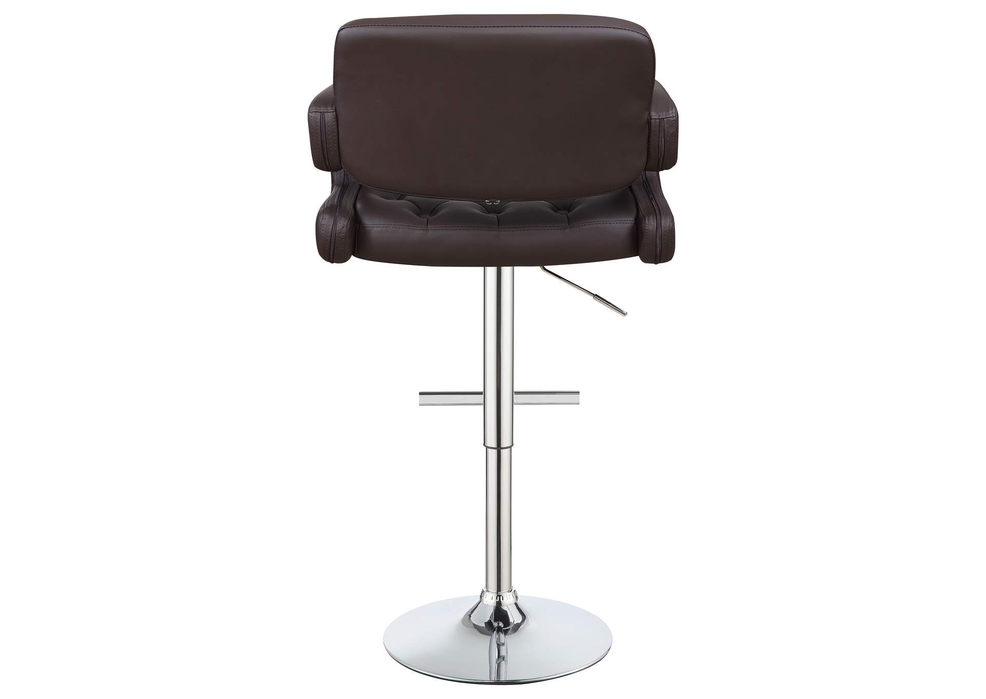 Brandi 29" Adjustable Height Bar Stool Chrome and Brown,Coaster Furniture