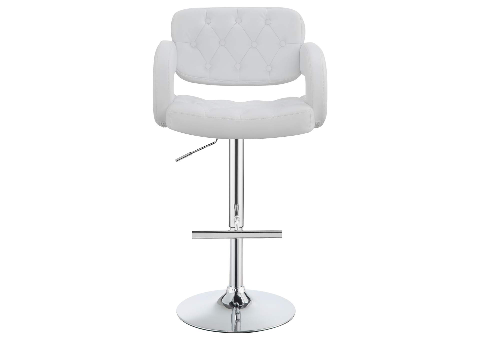 Brandi 29" Adjustable Height Bar Stool Chrome and White,Coaster Furniture