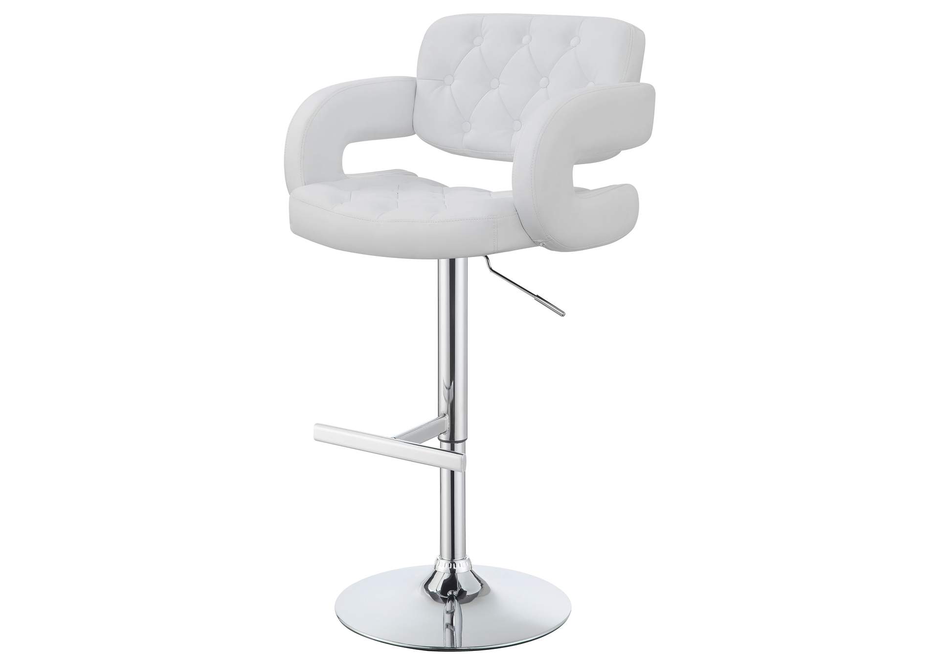 Brandi 29" Adjustable Height Bar Stool Chrome and White,Coaster Furniture