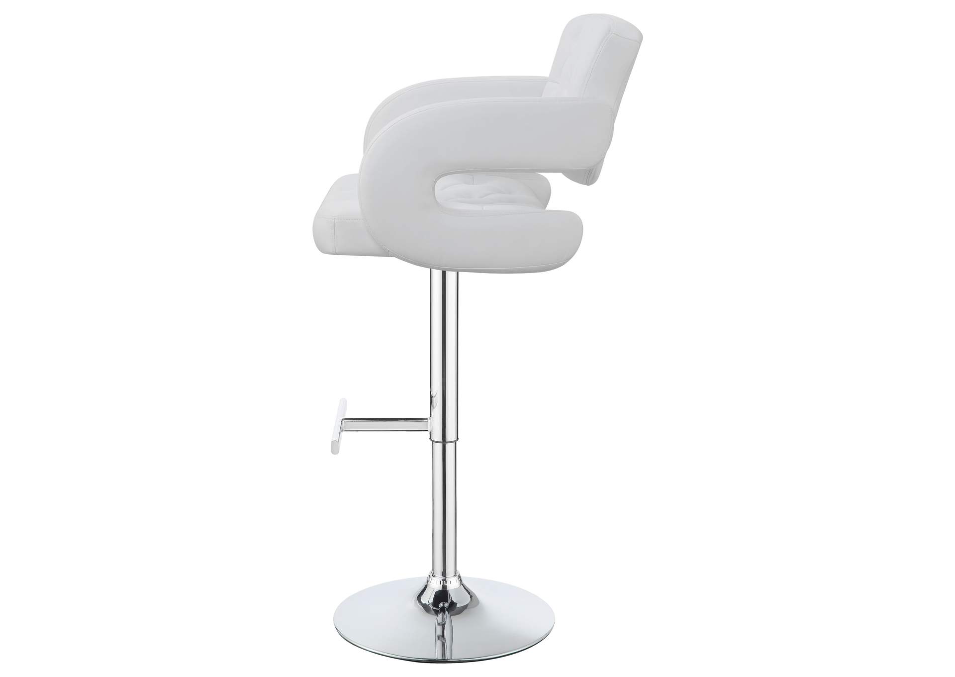 Brandi 29" Adjustable Height Bar Stool Chrome and White,Coaster Furniture