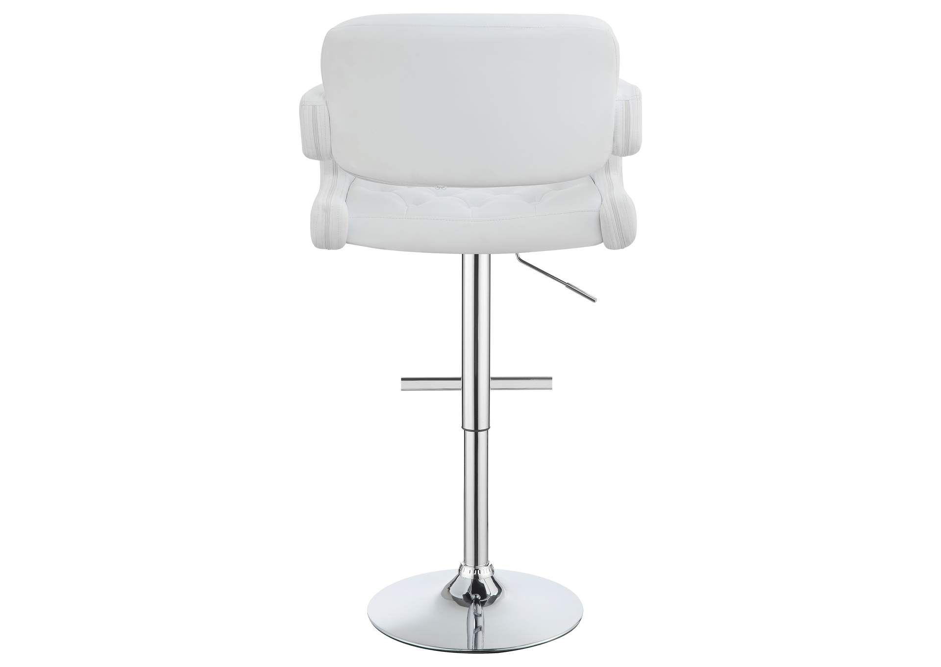 Brandi 29" Adjustable Height Bar Stool Chrome and White,Coaster Furniture