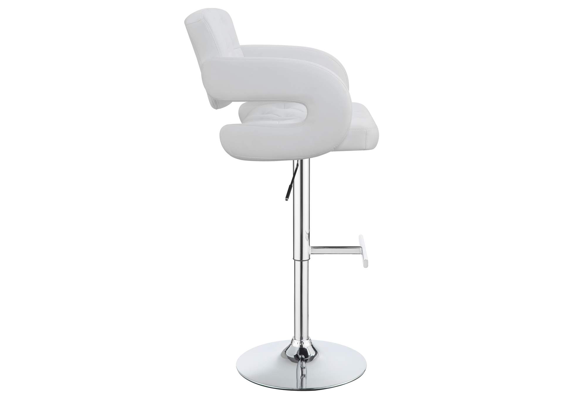 Brandi 29" Adjustable Height Bar Stool Chrome and White,Coaster Furniture