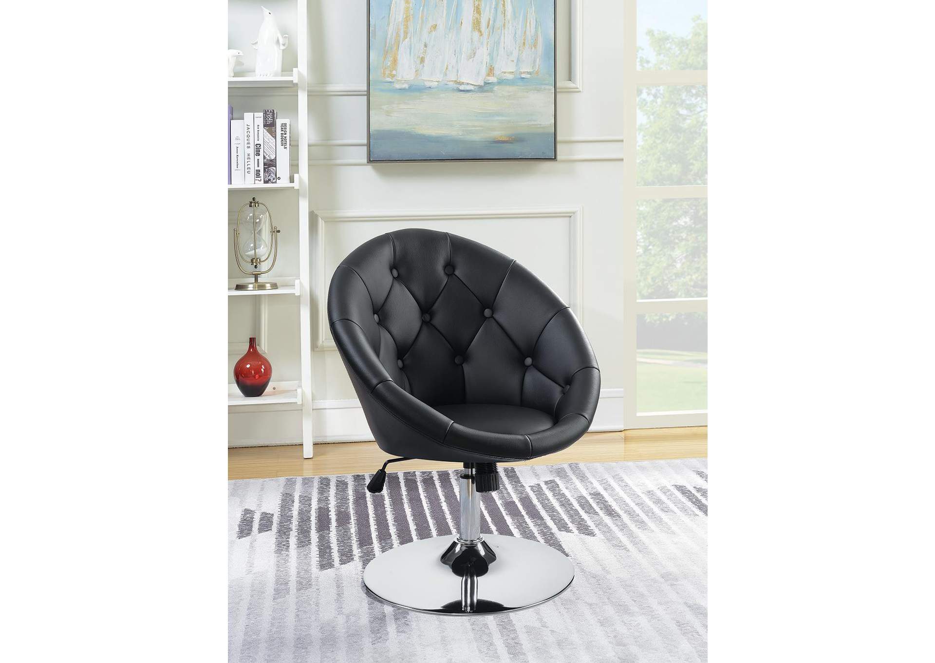 Black & Chrome Swivel Chair,ABF Coaster Furniture