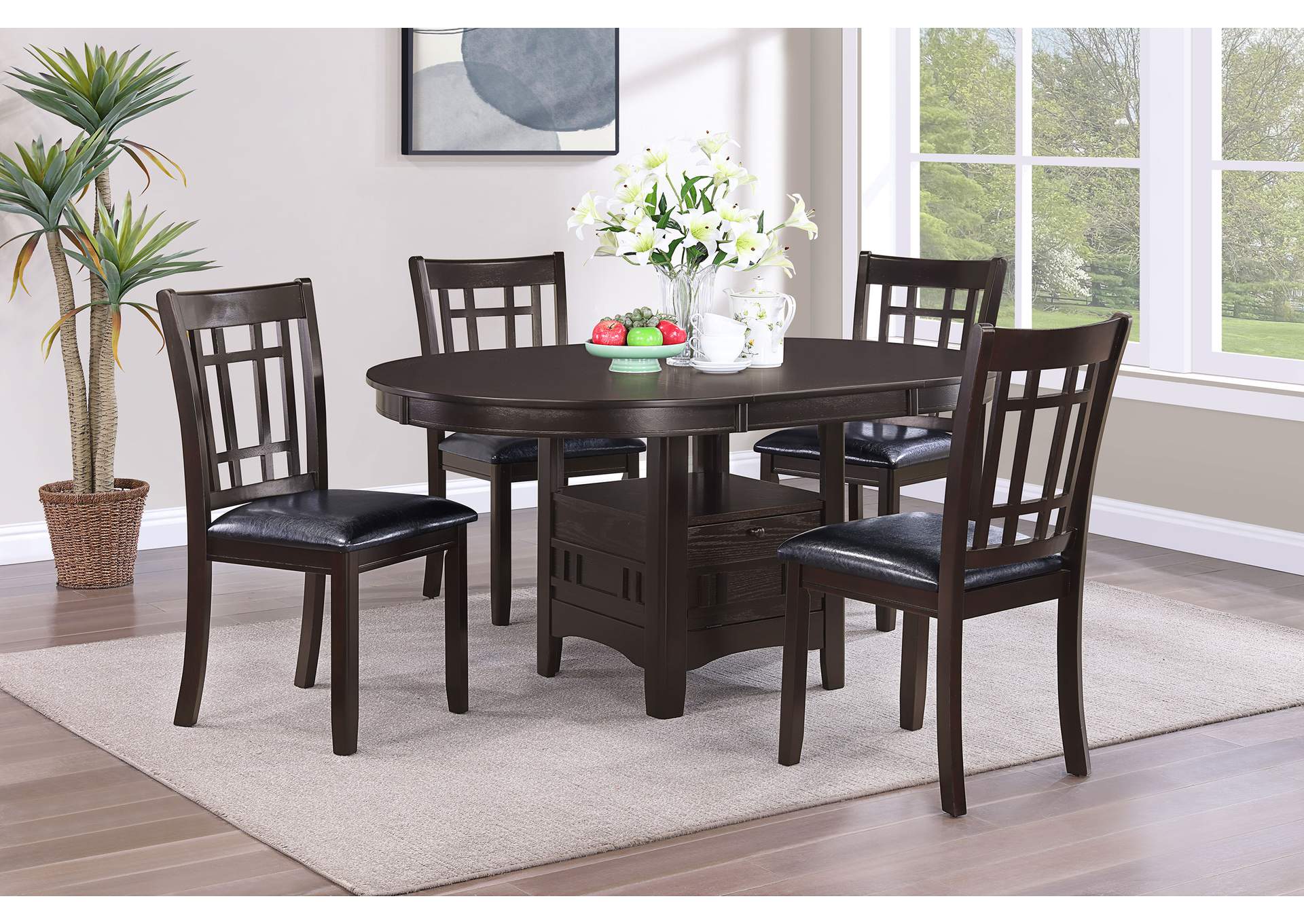 Lavon 5-piece Dining Room Set Espresso and Black,Coaster Furniture