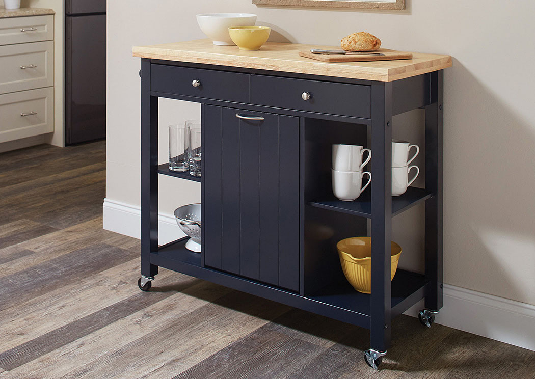 Natural/Navy Blue Kitchen Island,ABF Coaster Furniture