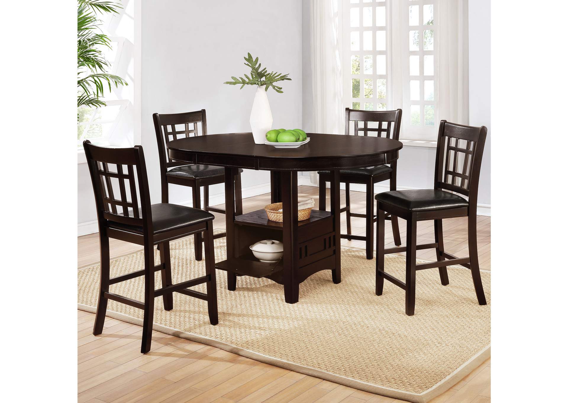 Lavon 5-piece Counter Height Dining Room Set Espresso and Black,Coaster Furniture