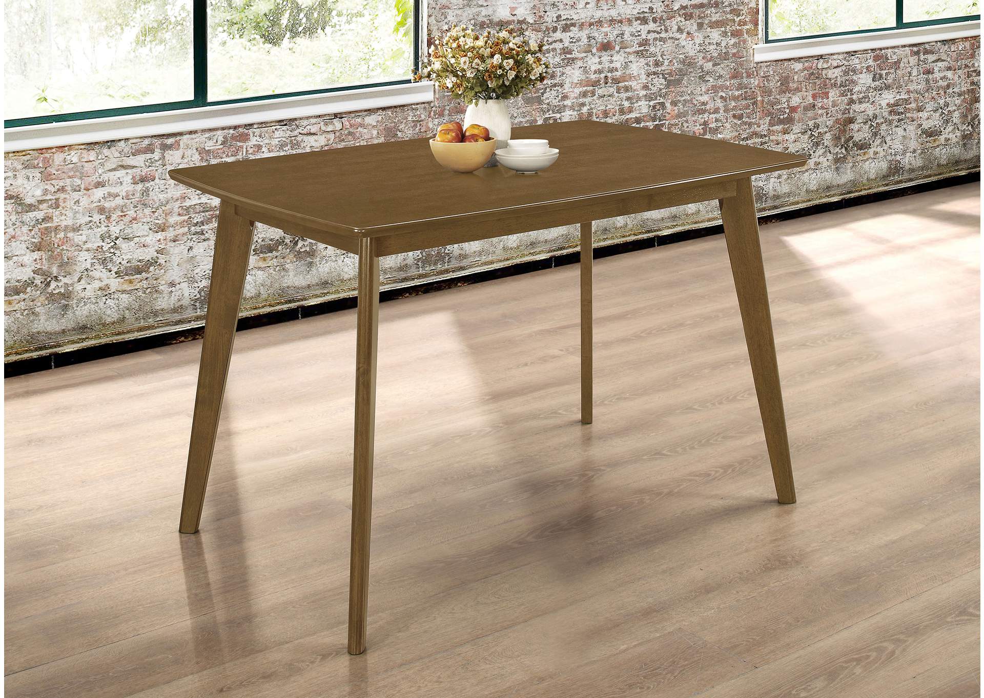 Kersey Dining Table with Angled Legs Chestnut,Coaster Furniture