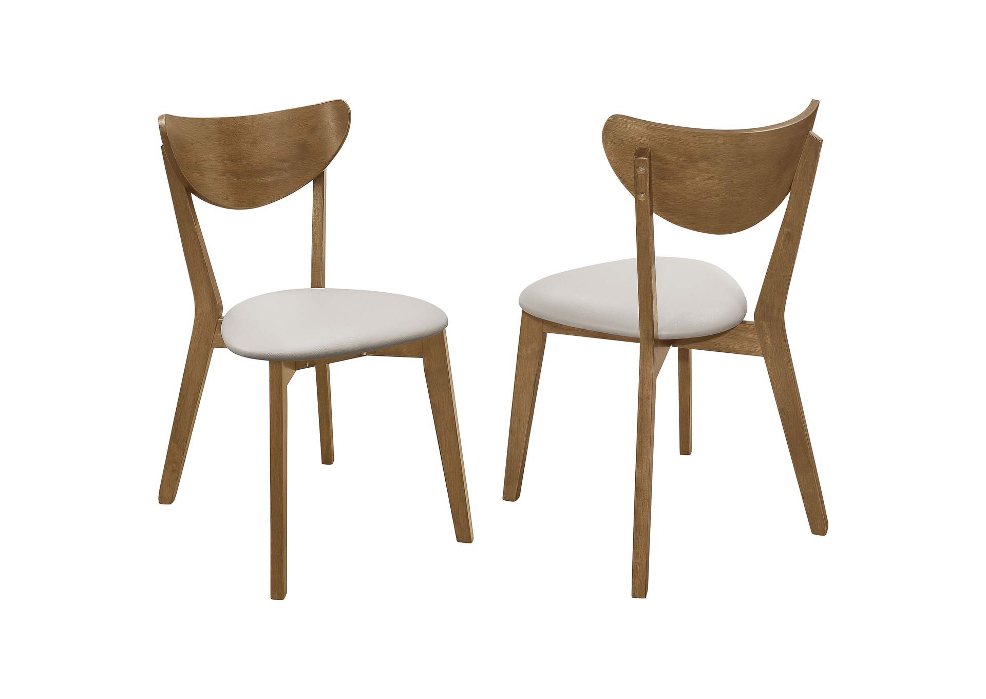 Kersey Dining Side Chairs with Curved Backs Beige and Chestnut (Set of 2),Coaster Furniture