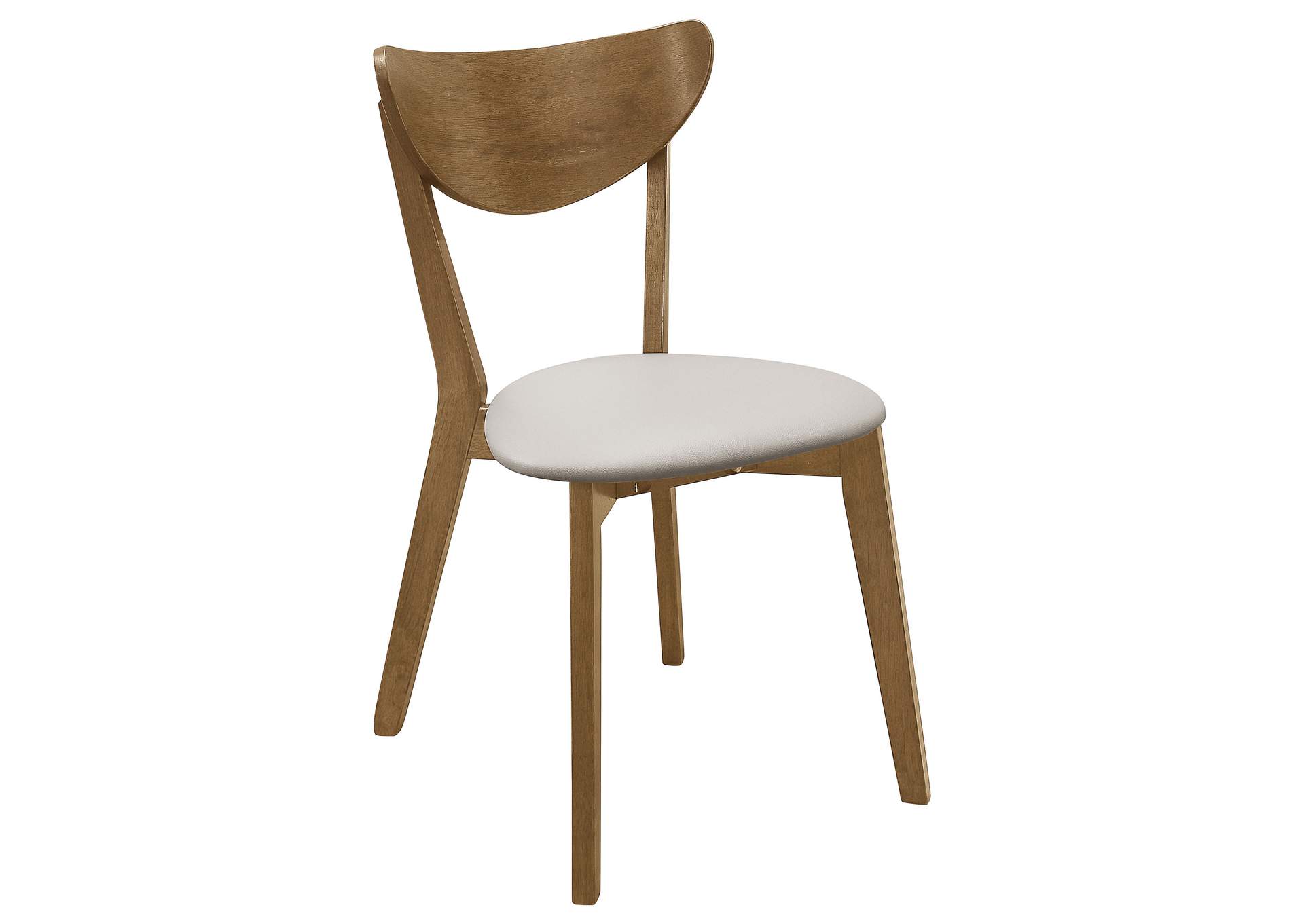 Kersey Dining Side Chairs with Curved Backs Beige and Chestnut (Set of 2),Coaster Furniture