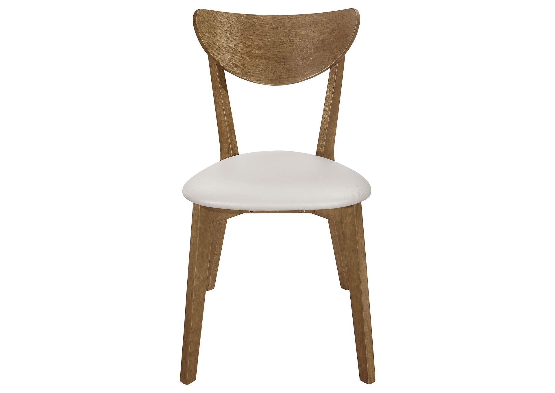 Kersey Dining Side Chairs with Curved Backs Beige and Chestnut (Set of 2),Coaster Furniture