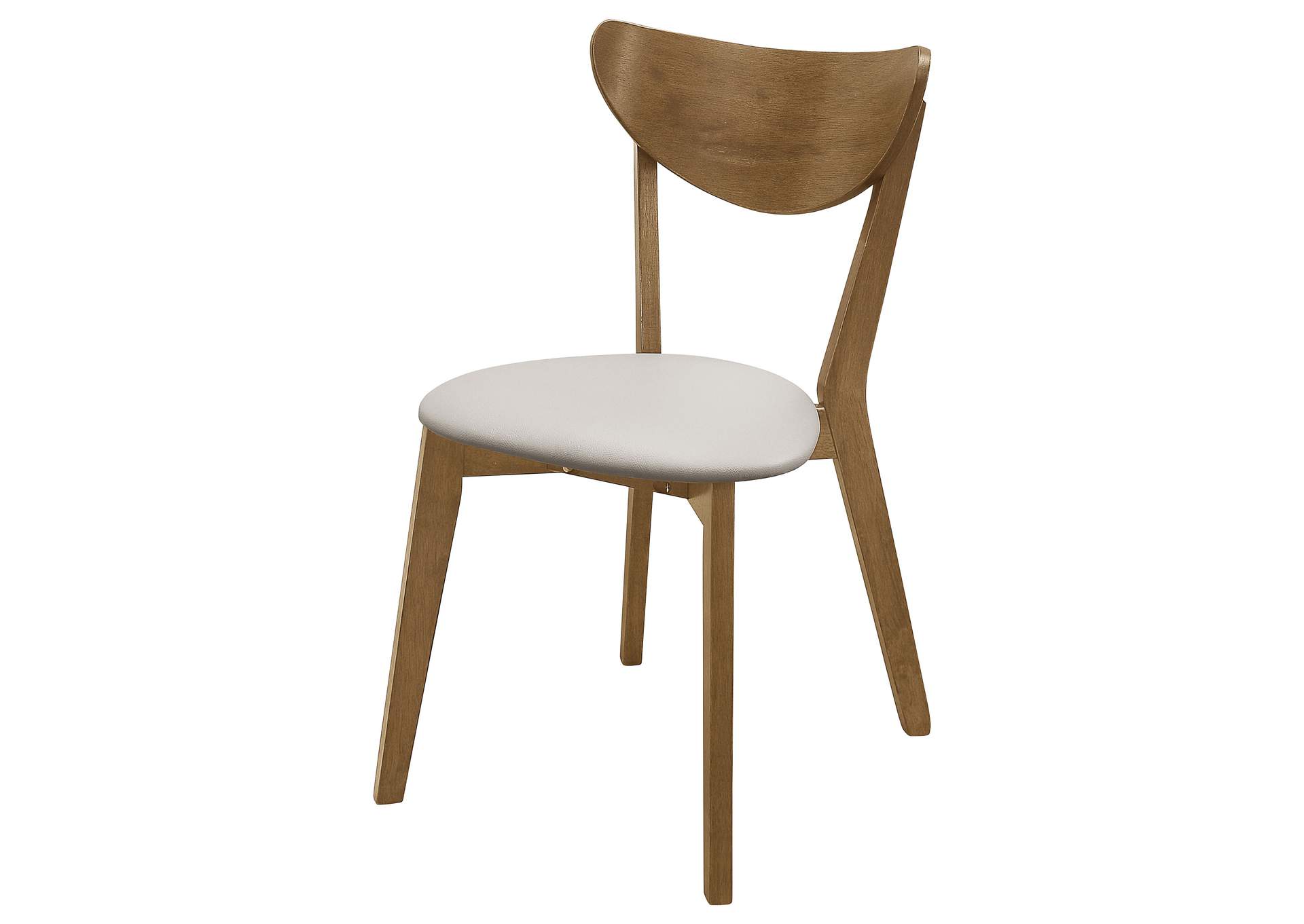 Kersey Dining Side Chairs with Curved Backs Beige and Chestnut (Set of 2),Coaster Furniture