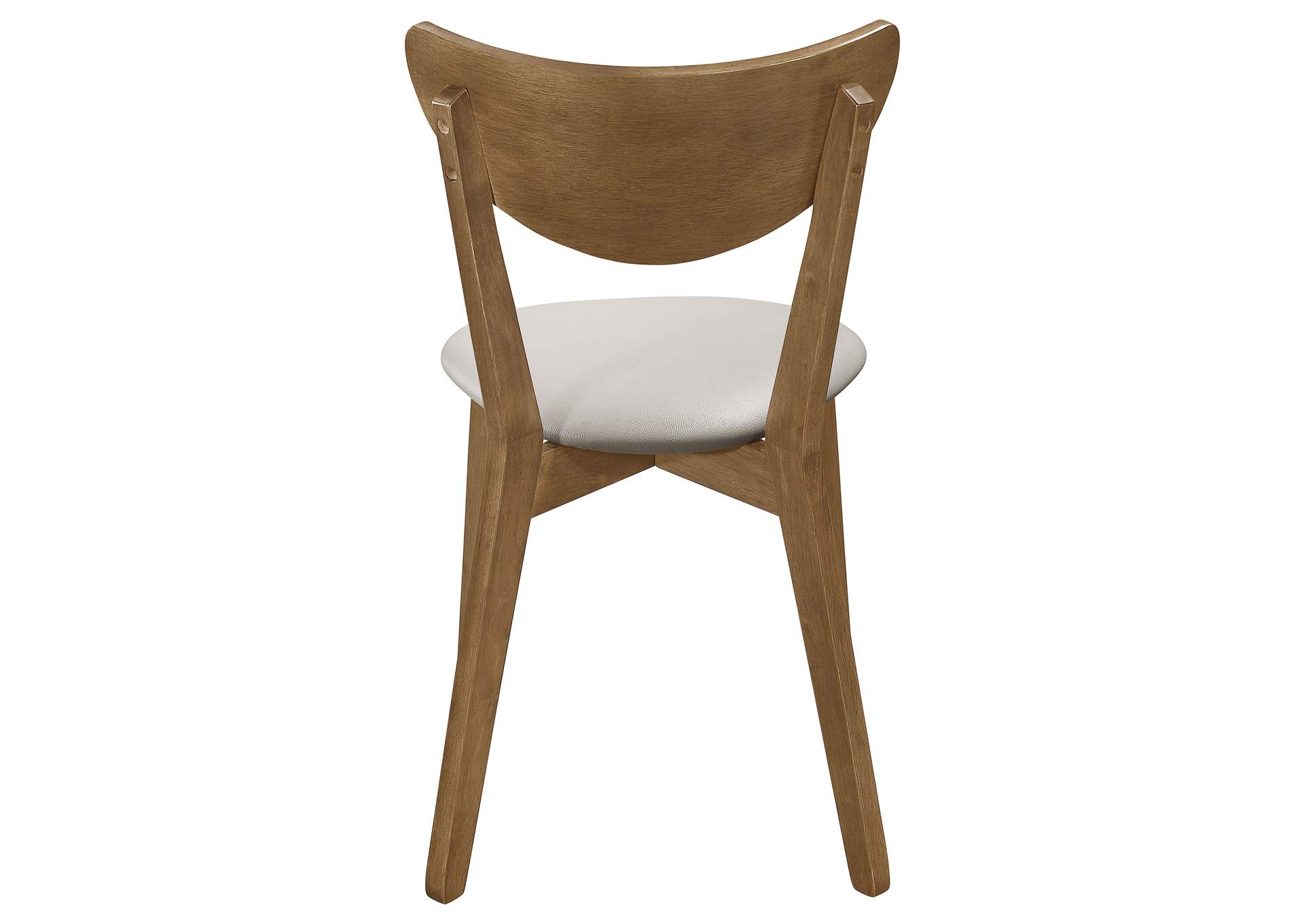 Kersey Dining Side Chairs with Curved Backs Beige and Chestnut (Set of 2),Coaster Furniture