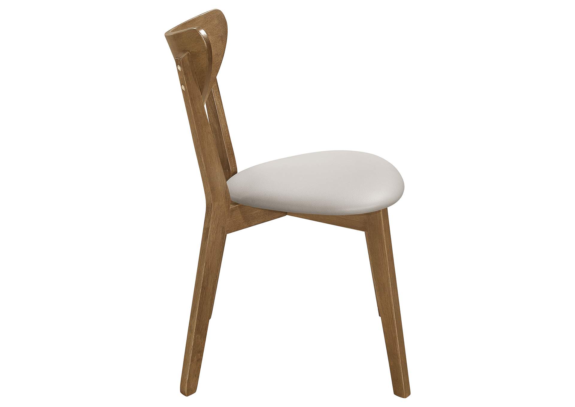 Kersey Dining Side Chairs with Curved Backs Beige and Chestnut (Set of 2),Coaster Furniture