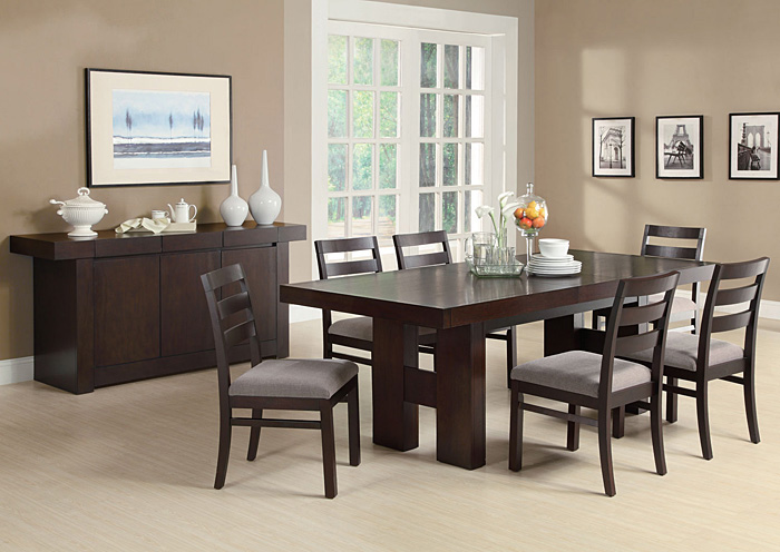 Dabny Cappuccino Dining Table w/ 4 Side Chairs,ABF Coaster Furniture