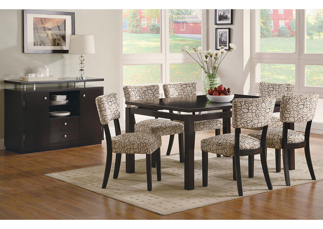 Libby Cappuccino Dining Table w/ 6 Side Chairs,ABF Coaster Furniture