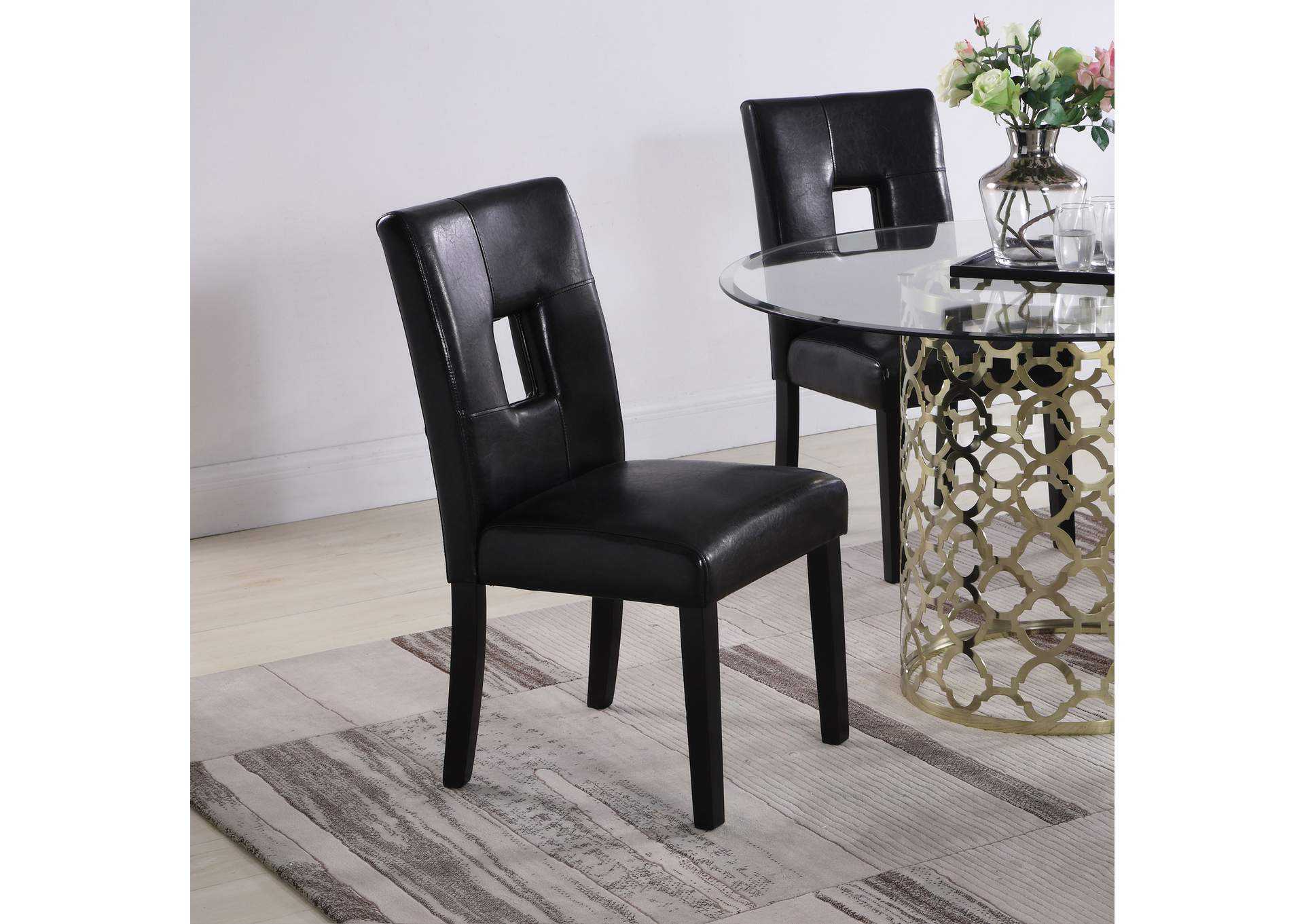 Shannon Open Back Upholstered Dining Chairs Black (Set of 2),Coaster Furniture