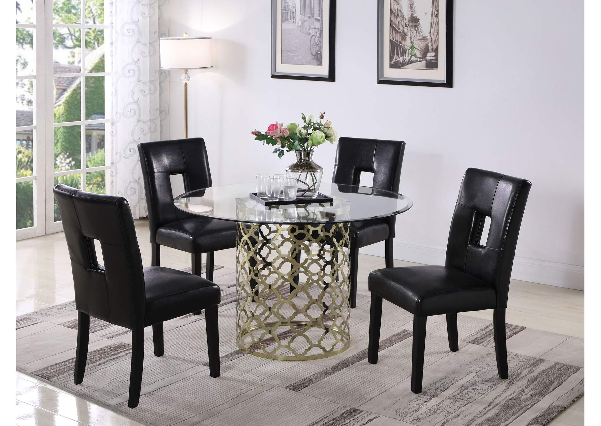 Shannon Open Back Upholstered Dining Chairs Black (Set of 2),Coaster Furniture