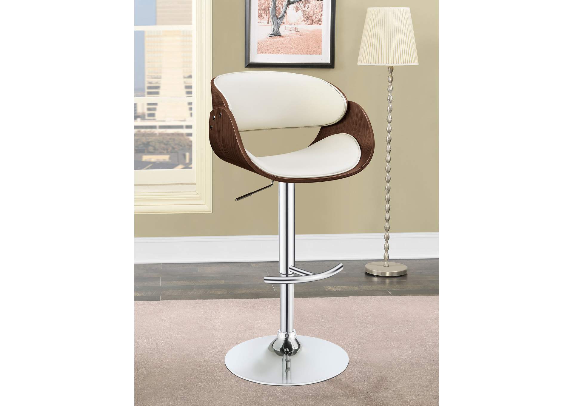 Dana Adjustable Bar Stool Ecru and Chrome,Coaster Furniture