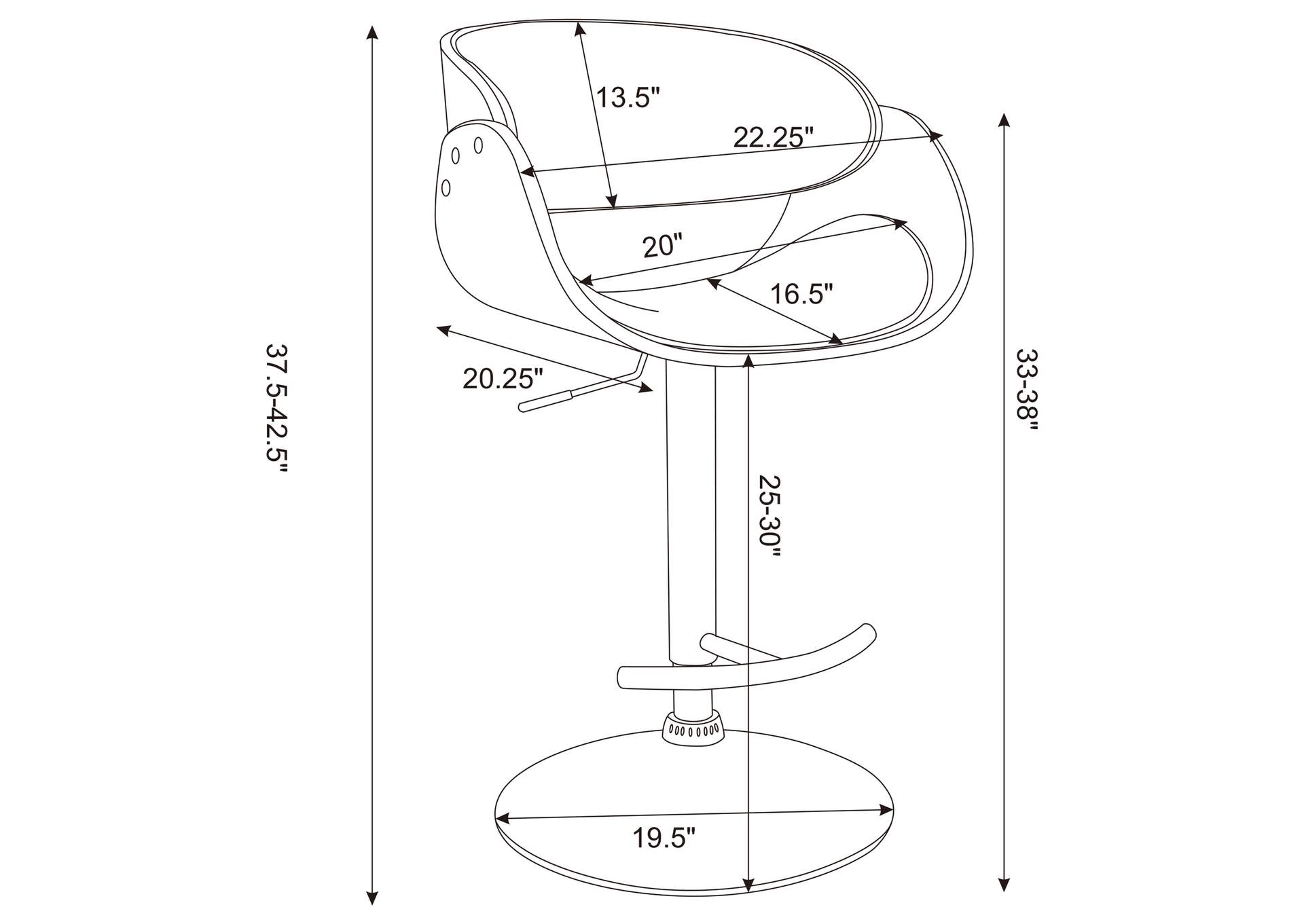 Dana Adjustable Bar Stool Ecru and Chrome,Coaster Furniture