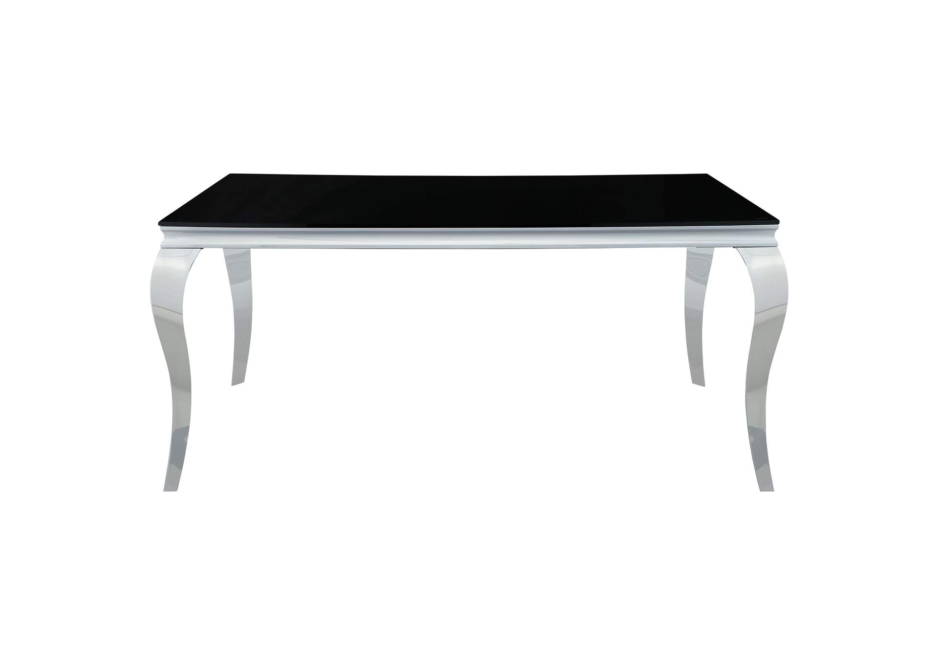 Carone Rectangular Dining Table Chrome and Black,Coaster Furniture