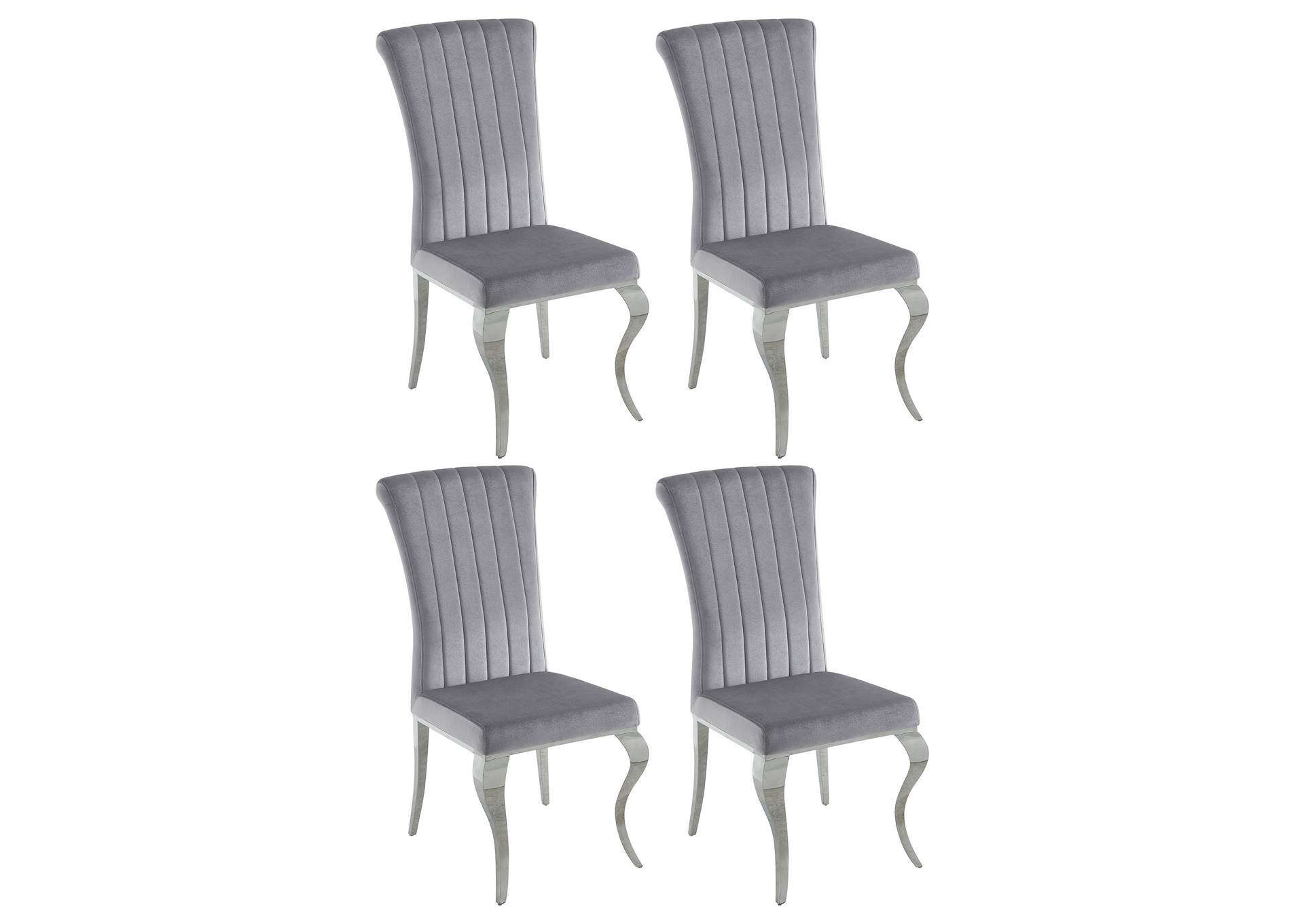 Betty Upholstered Side Chairs Grey and Chrome (Set of 4),Coaster Furniture