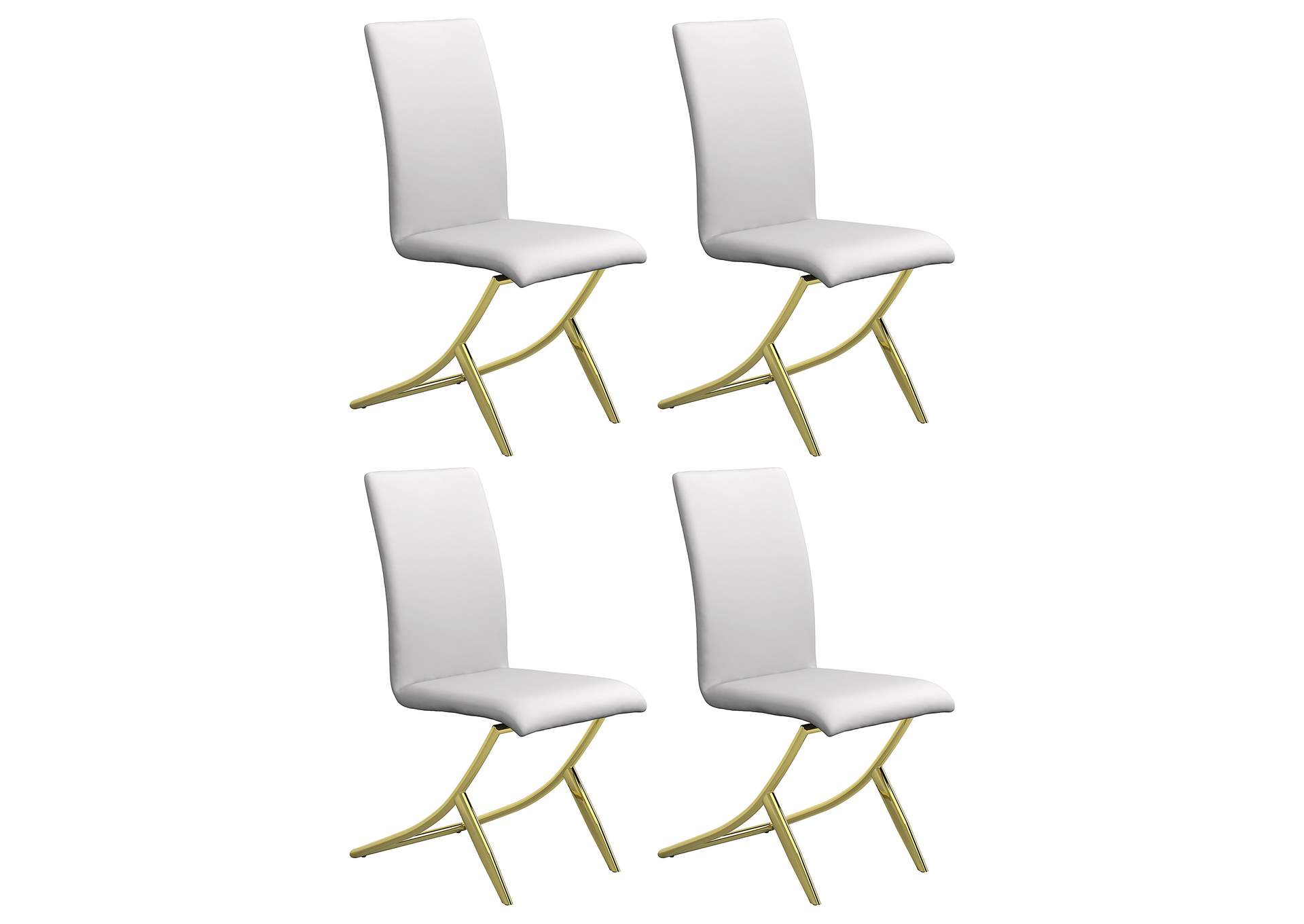 Carmelia Upholstered Side Chairs White (Set of 4),Coaster Furniture