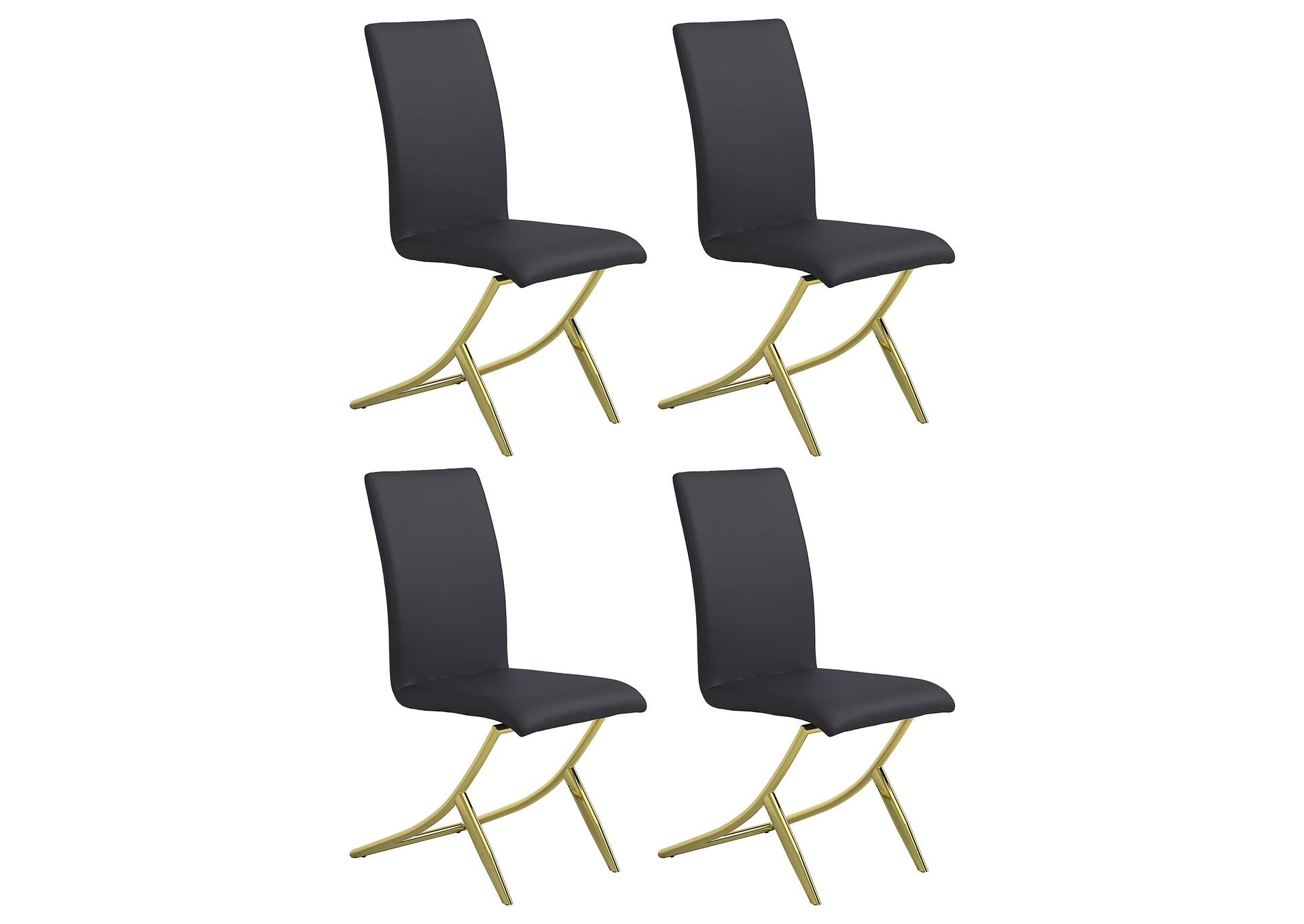 Carmelia Upholstered Side Chairs Black (Set of 4),Coaster Furniture