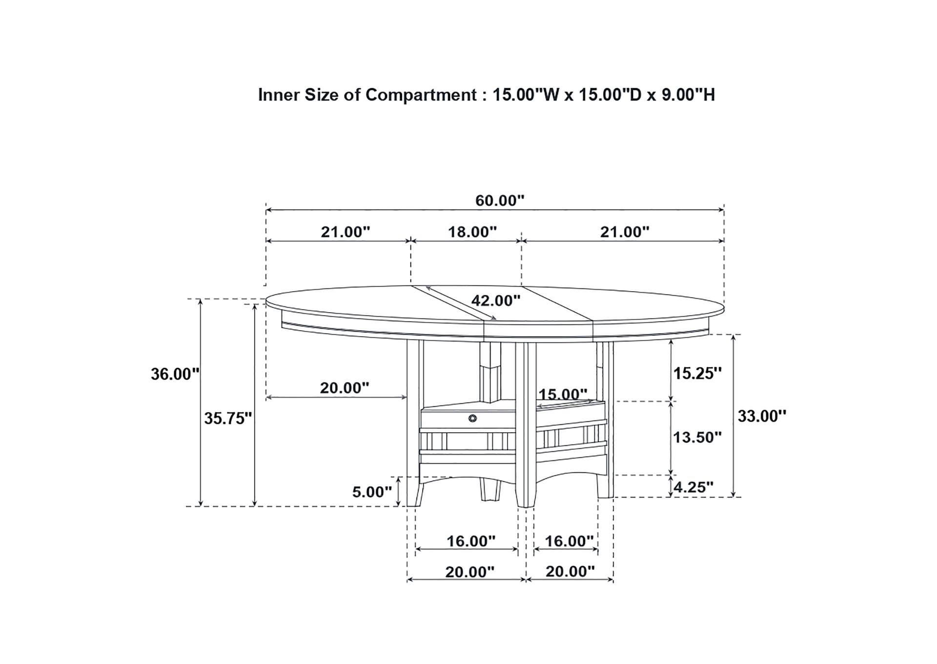 Lavon 5-piece Counter Height Dining Room Set Light Chestnut and Espresso,Coaster Furniture