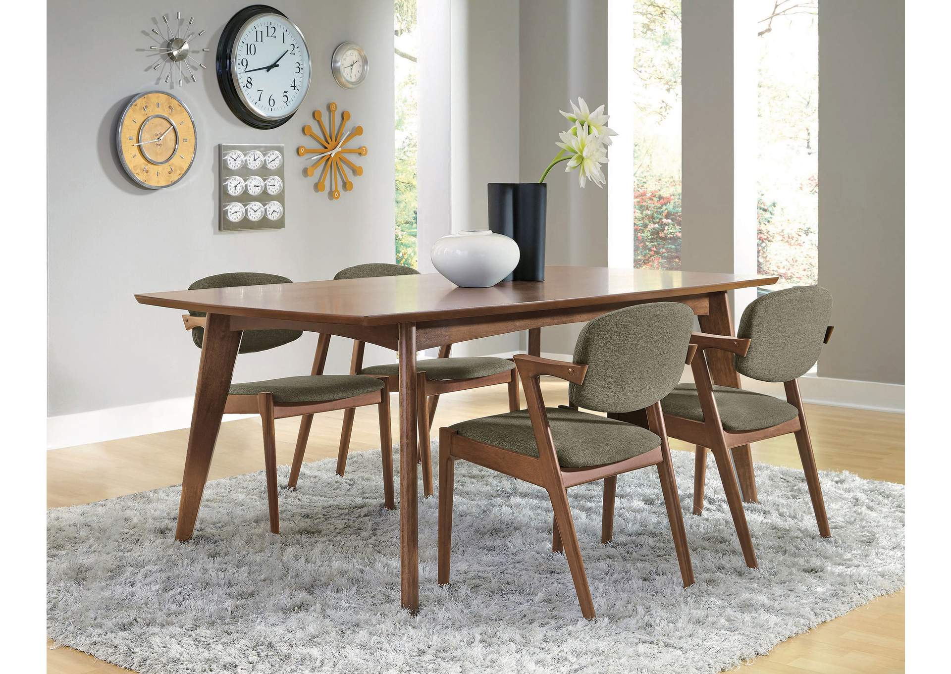 Malone 5-piece Dining Room Set Dark Walnut and Grey,Coaster Furniture