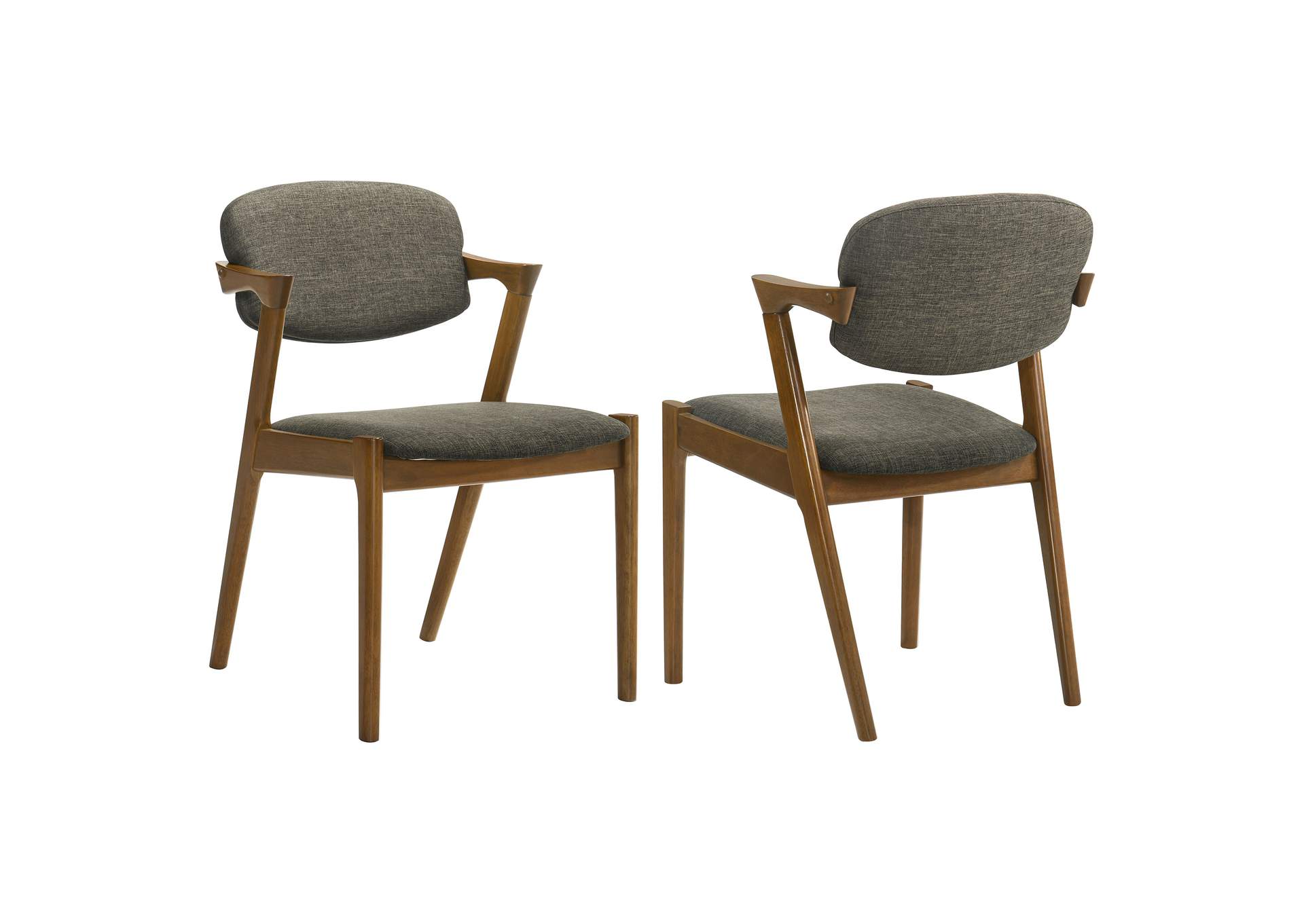 Malone Dining Side Chairs Grey and Dark Walnut (Set of 2),Coaster Furniture