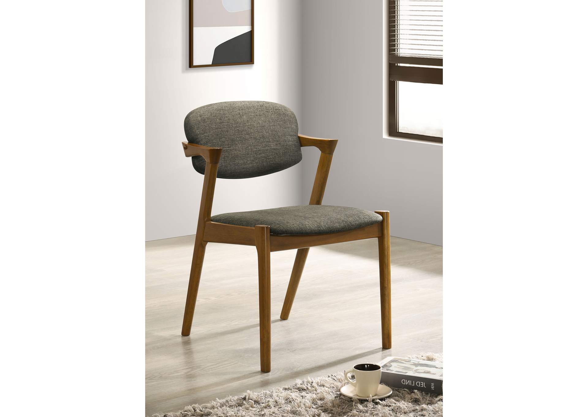 Malone Dining Side Chairs Grey and Dark Walnut (Set of 2),Coaster Furniture