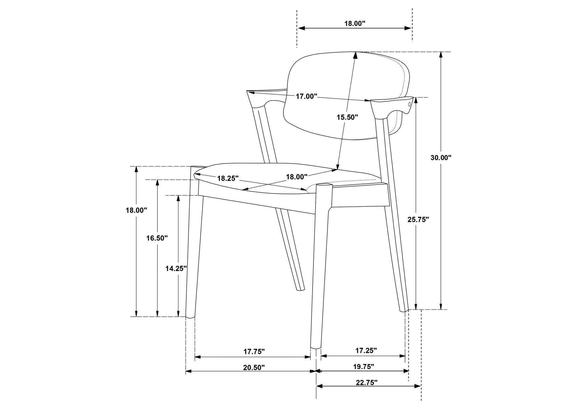 Malone Dining Side Chairs Grey and Dark Walnut (Set of 2),Coaster Furniture