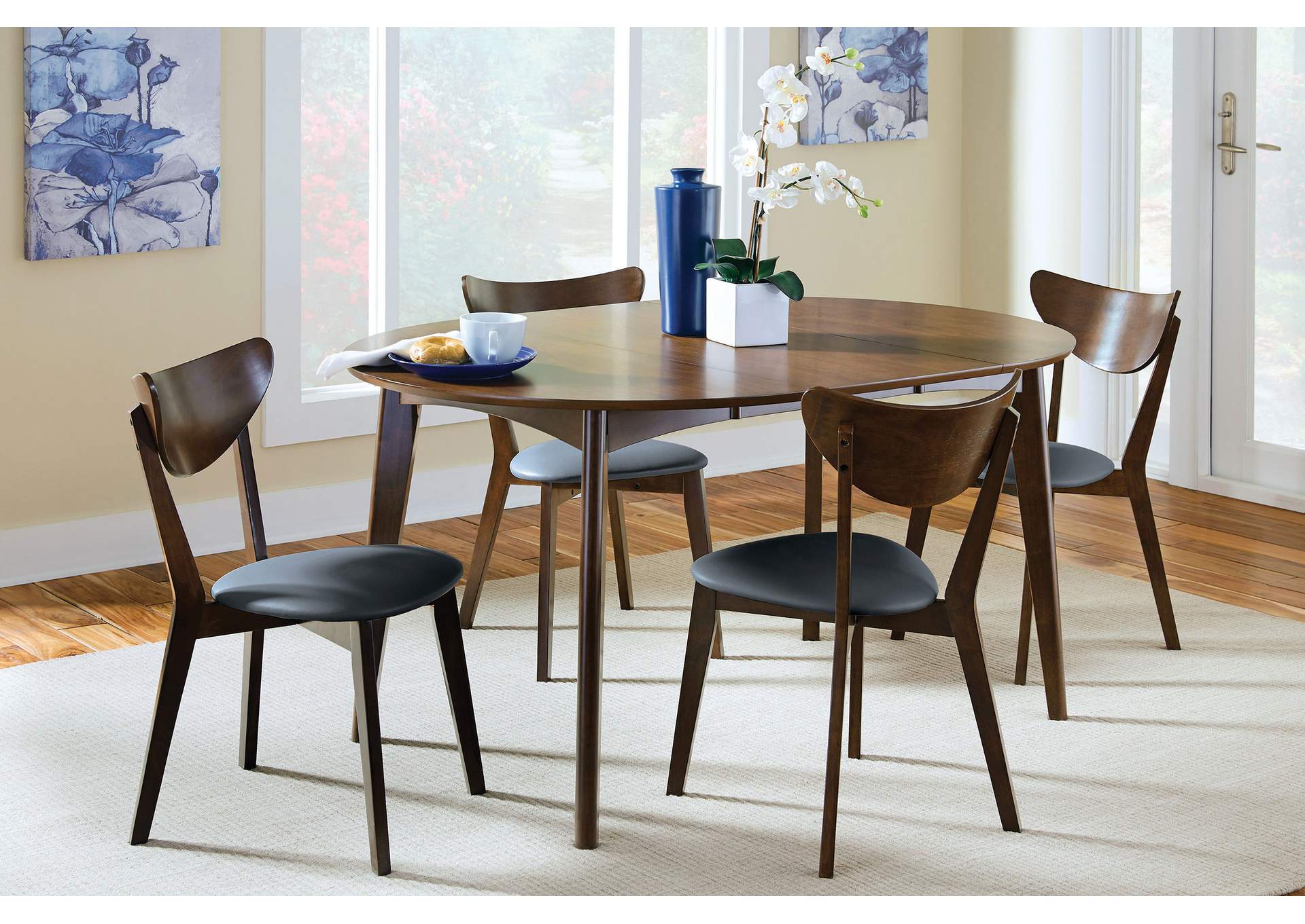 Malone 5-piece Dining Room Set Dark Walnut and Black,Coaster Furniture