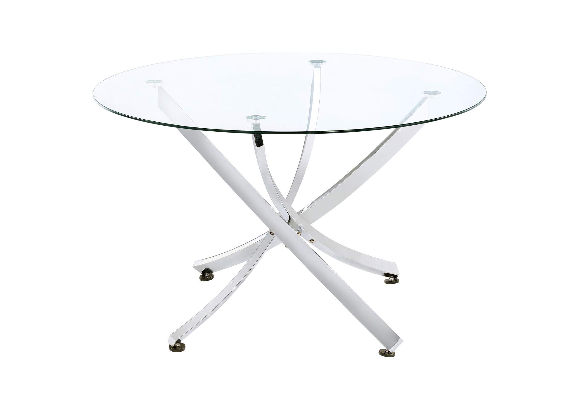 Beckham 5-piece Round Dining Set Chrome and White,Coaster Furniture